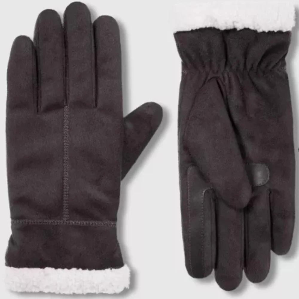 Isotoner Lead Microsuede smarTouch smartDri Sherpa Lined Gloves Size L/XL